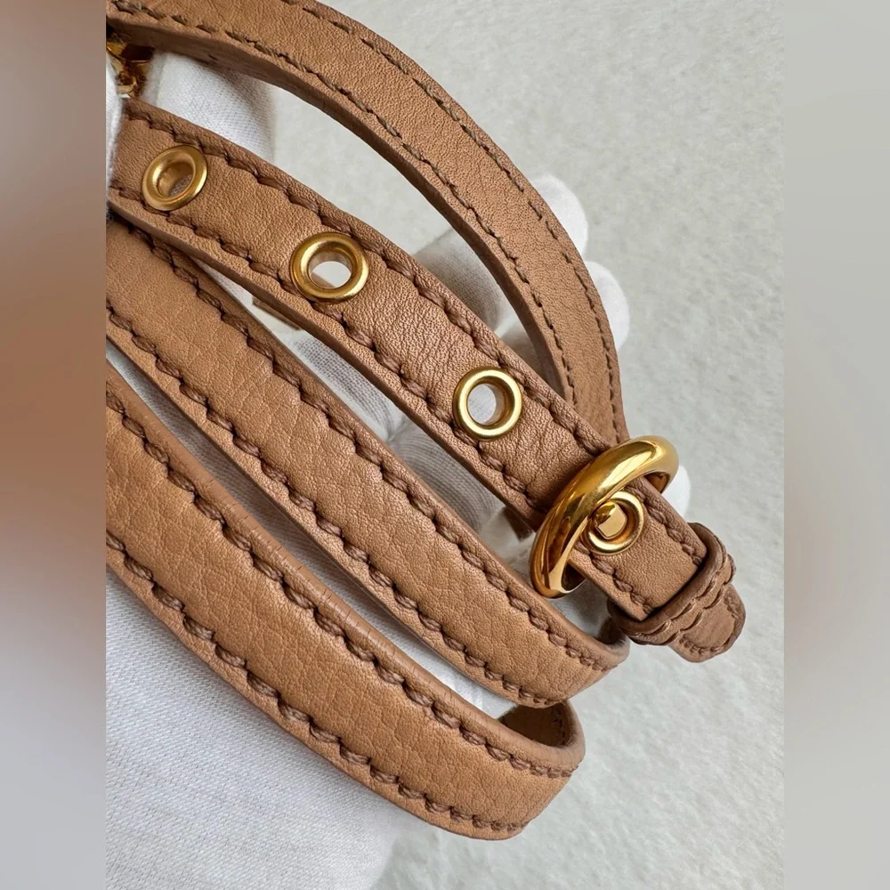 MIU MIU Brown Pebbled Leather Double Zip Tote - Picture 11 of 15